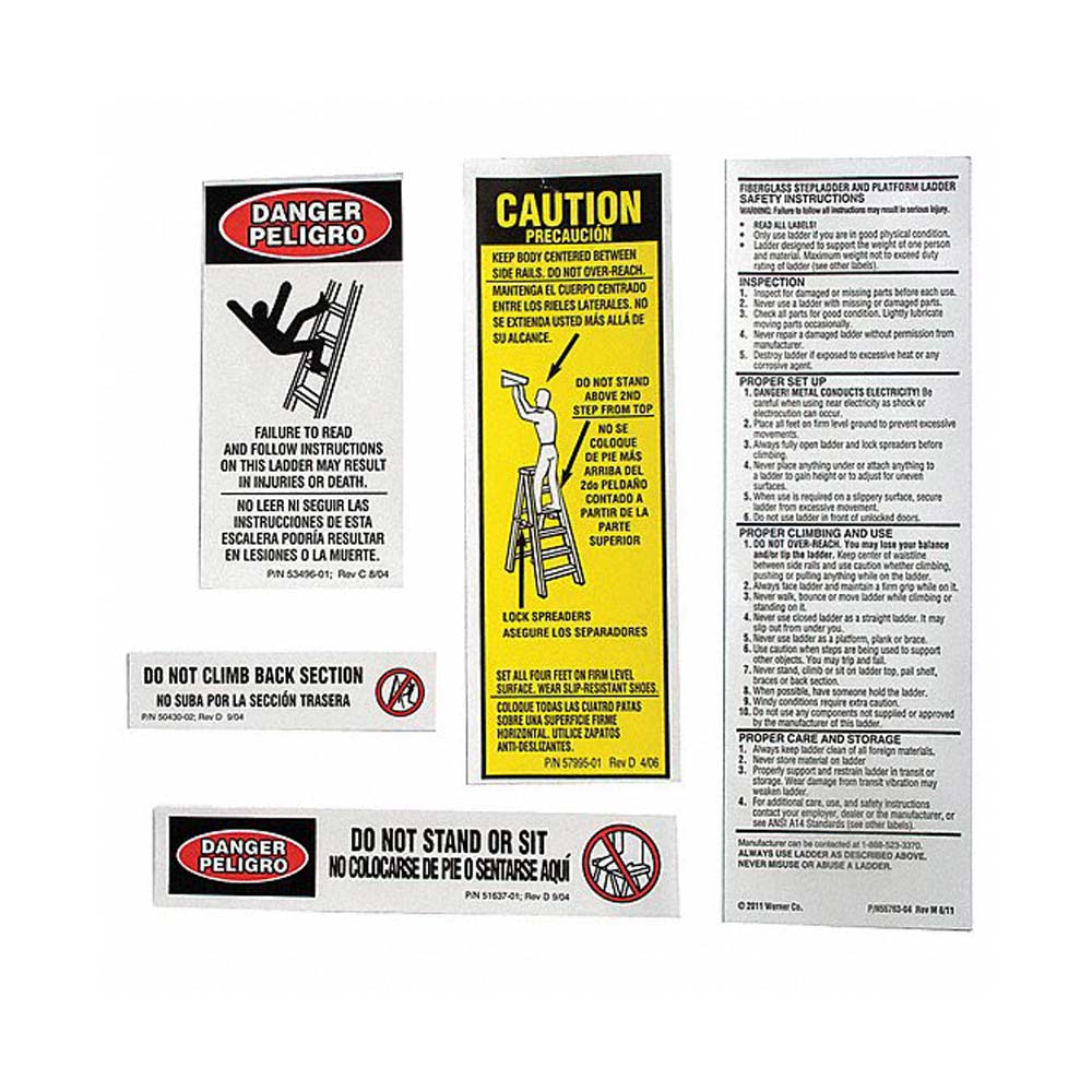 image of ladder safety replacement decal